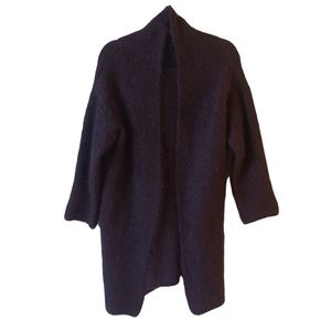 Massimo Dutti Wool Mohair Blend Cardigan Coatigan Size Small Oversized Brown